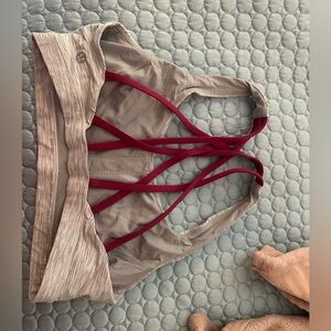 lululemon athletica Gray and Red Sports Bra